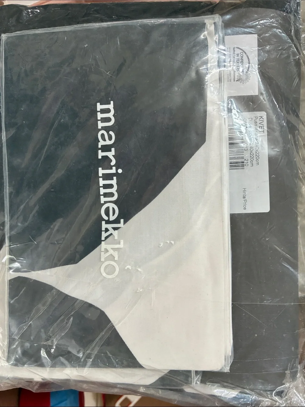NIB Marimekko Kievt Black and White Polka Dot Duvet Cover and Shams (pair)